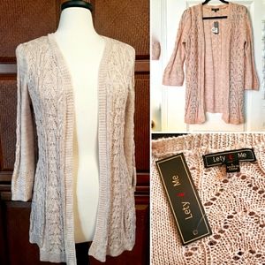 EUC Lety & Me pink knit open from cardigan